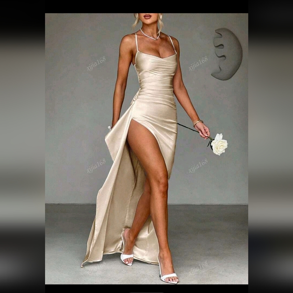 SHEIN Asymmetrical Cream Dress